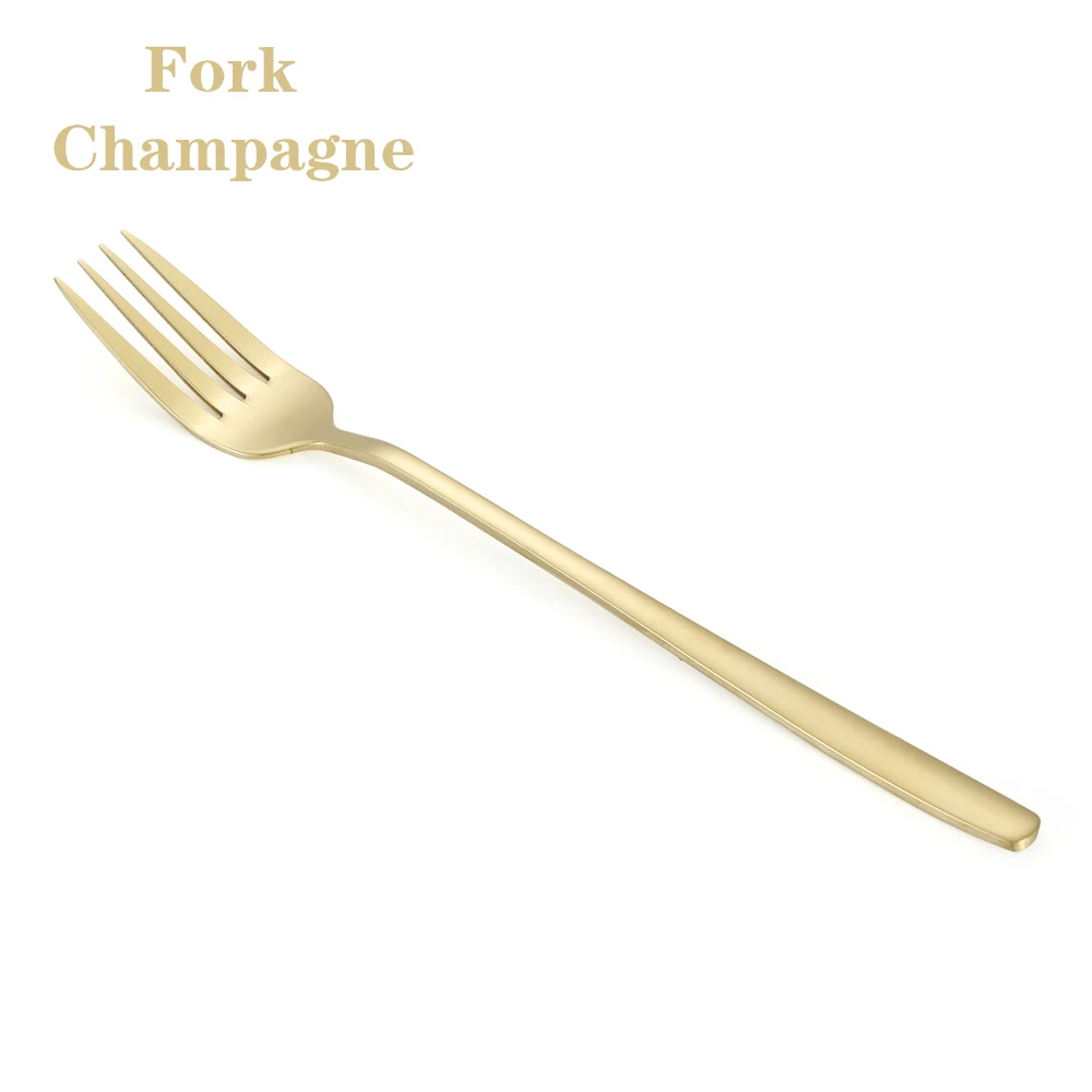 Fork champagne 1 шт. из нержавеющей стали Радужный цвет длинная ручка еда вилка ложки Чай Кофе лапша суп столовая посуда кухонные принадлежности - Цвет: Fork champagne