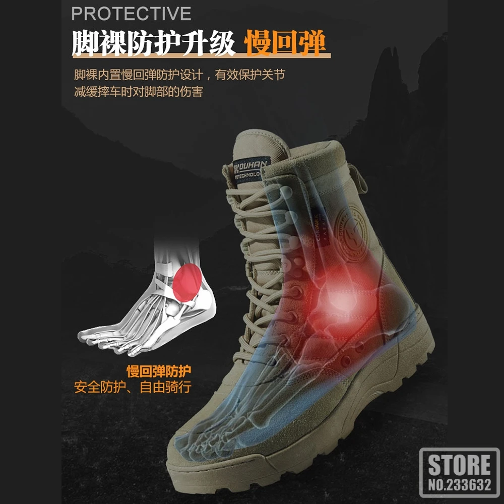 DUHAN Motorcycle Boots Motocross Desert Boots Racing Motorbike Shoes Breathable Moto Motorcycle Riding Wear-resistant Boots enlarge