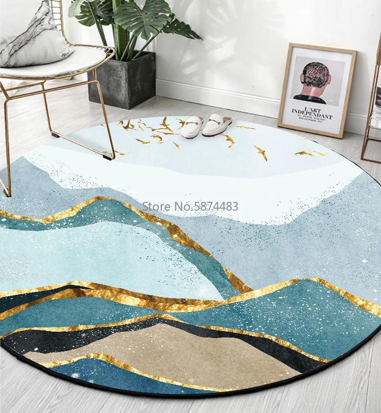 Современный круглый ковер украшение для гостиной Нескользящие коврики