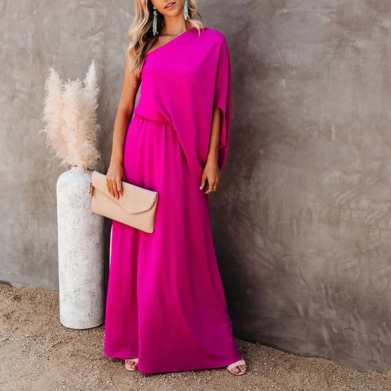 

Женское длинное платье на одно плечо, вечернее сексуальное платье, женское Элегантное повседневное платье на весну и осень, элегантное праз...