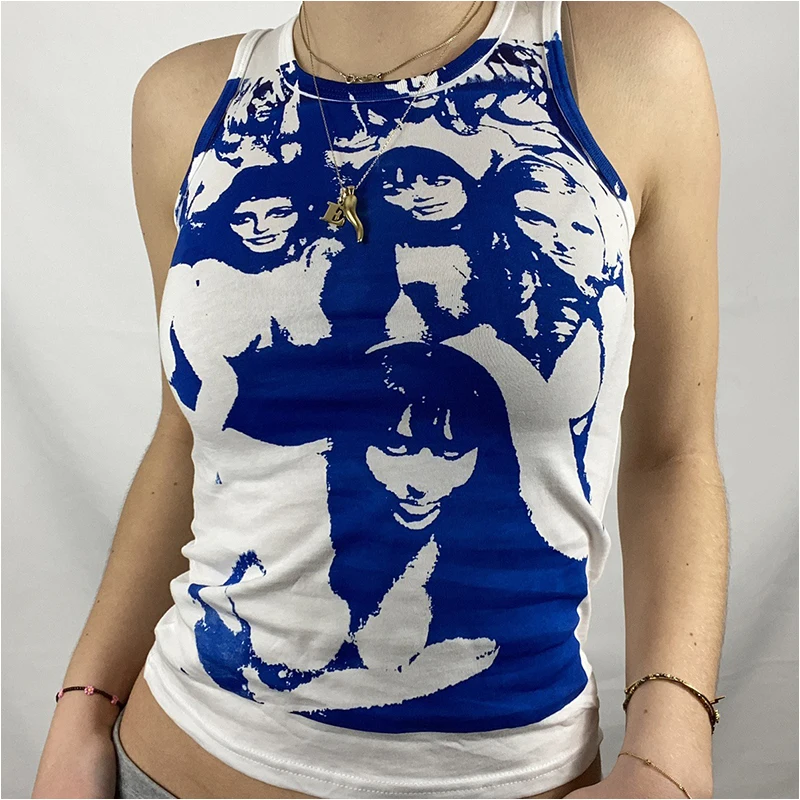 

2021 vest sleeveless Sweatshirt fashion printing women's sports fitness vest gym running training shirt cutting women's top