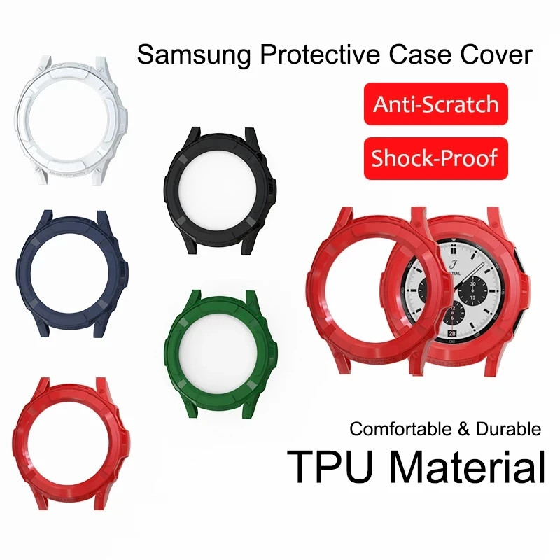 

Case for Samsung Galaxy 4 Classic 42mm 46mm, Frame PC Protective Cover with Rotatable Bezel Ring for Watch4 Classic Accessories