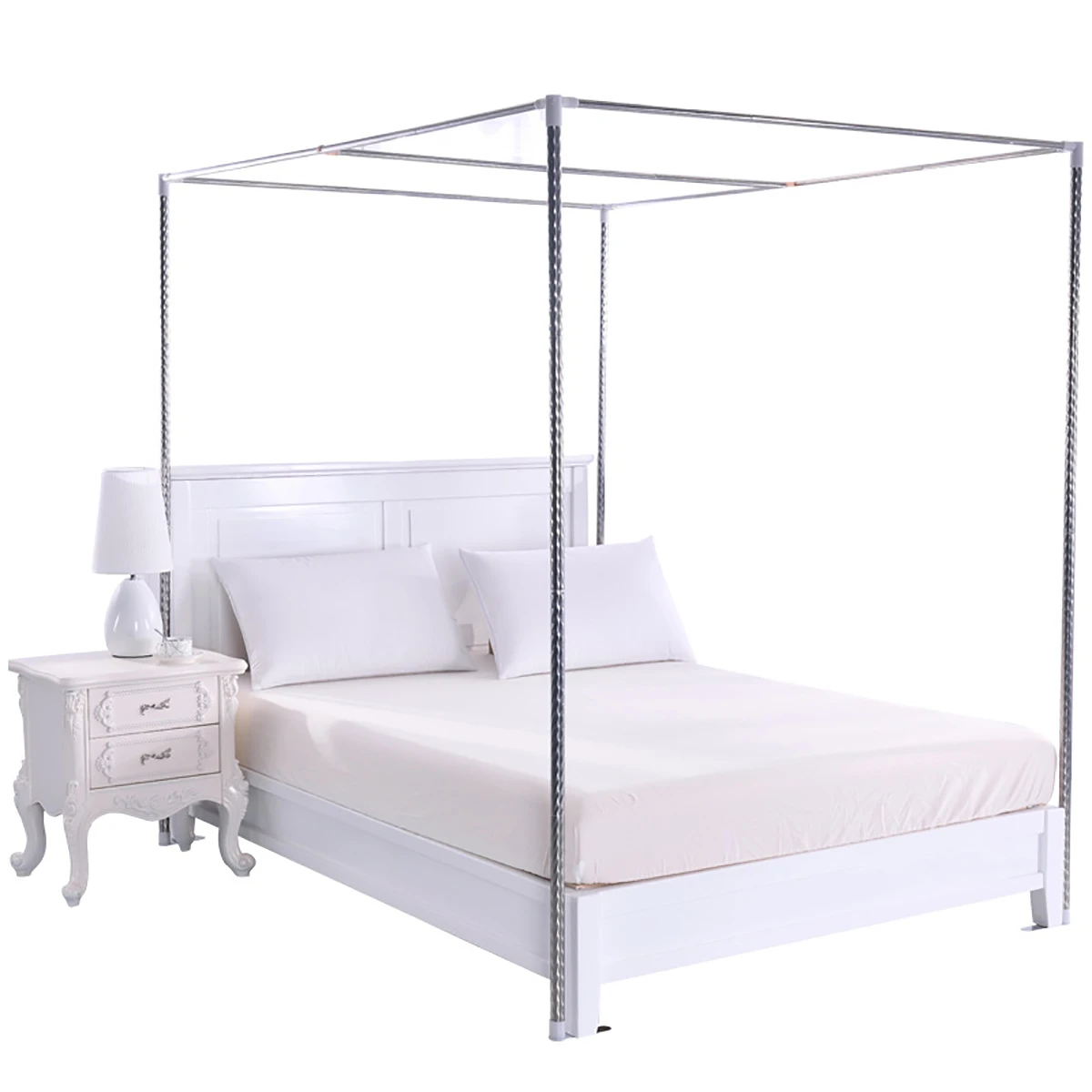 4 Corner Post Bed Canopy Mosquito Netting Bracket No Net | Дом и сад