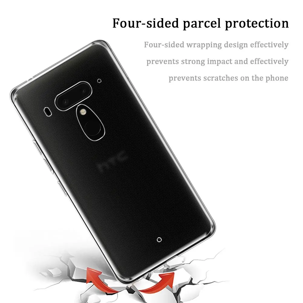 Прозрачный мягкий ТПУ для HTC U12 Plus Чехлы телефона тонкий прозрачный силиконовый