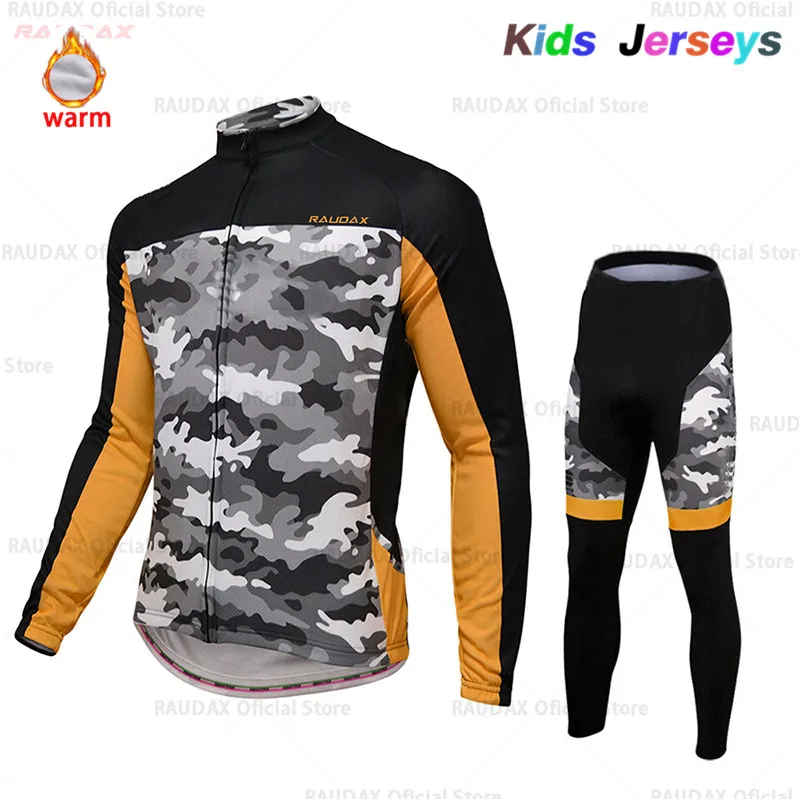 2019 детский зимний термальный флисовый костюм Джерси для езды на велосипеде