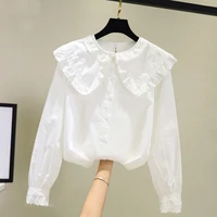 girl blouses spring toddler girls white shirt children long sleeve cotton tops for girl clothes kids blouse 3 5 8 10 12years old