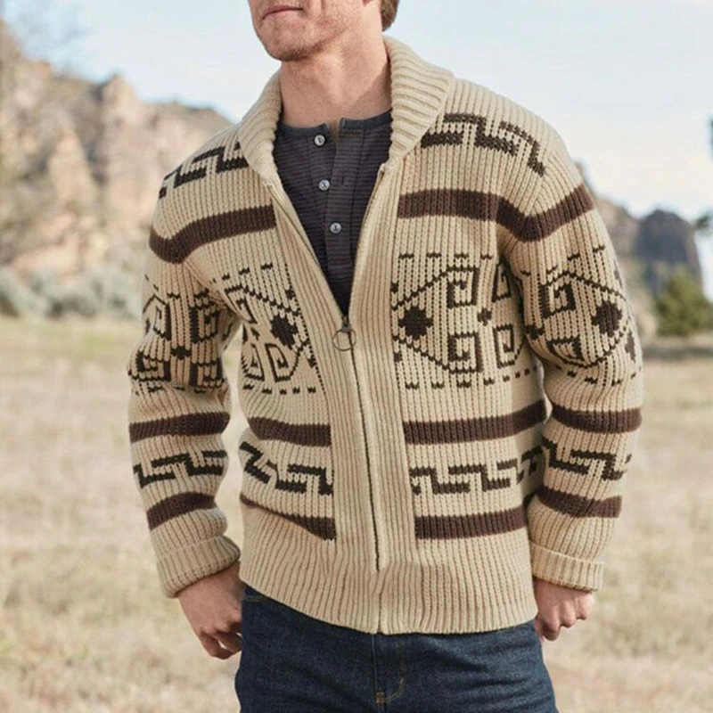 

Men's knitted cardigan autumn and winter men's fashion Lapel youth casual cardigan coat Long Sleeve slim fit sweater