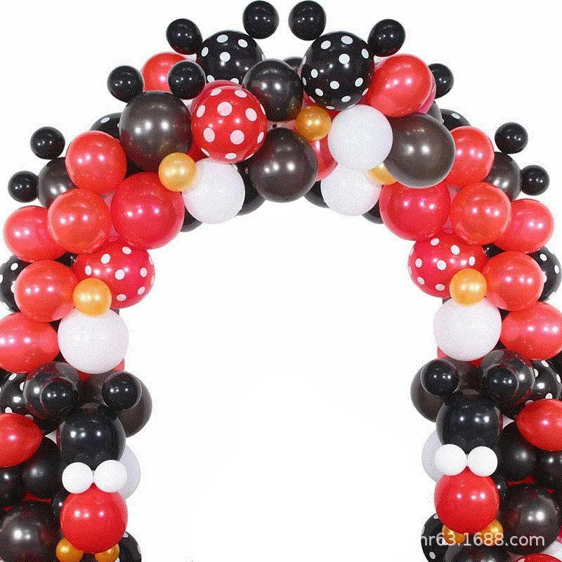 

1Set Happy Birthday Decoration Kid Balloon Mickey Minnie Mouse Baby Shower Girl Boy Balloon Cartoon Globos Red Black Photo Props