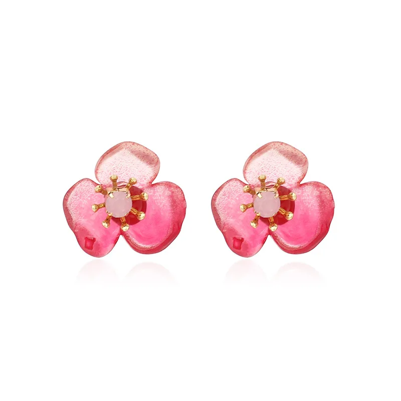 

Fashion Beautiful Simple Flowers Earrings Gradient Transparent Resin Luxury Temperament Earring For Women Party Gifts