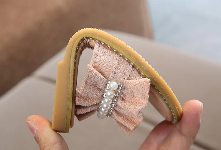 MHYONS/детские сандалии для маленьких девочек обувь принцессы с жемчужинами и