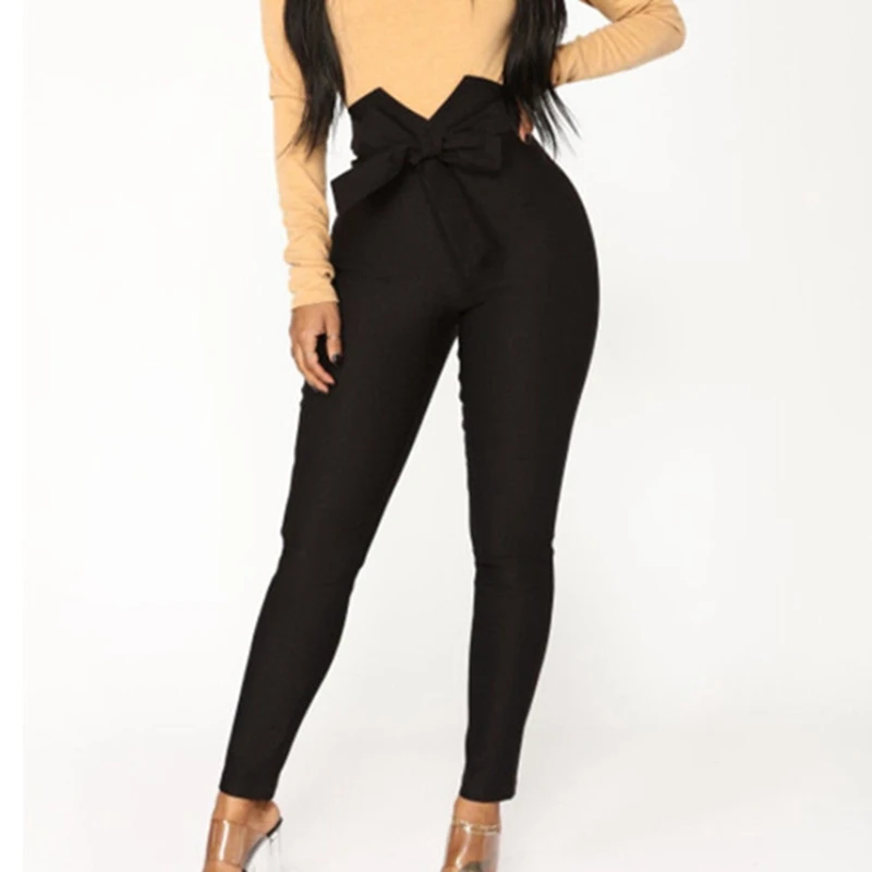 Модные однотонные Женские повседневные эластичные уличные брюки карандаш с