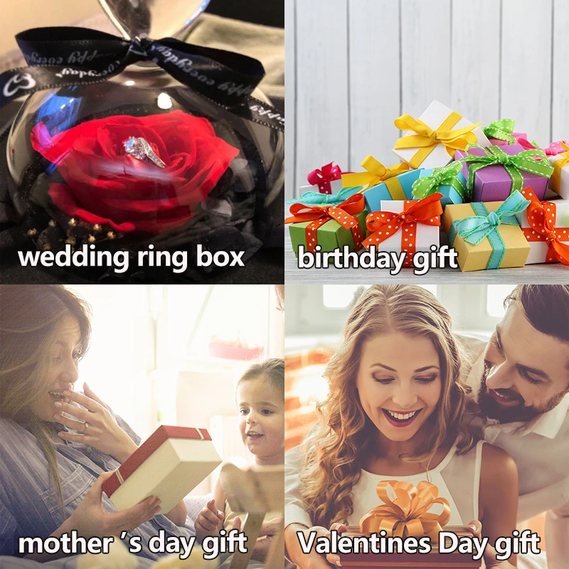 Вечный цветок ручной работы консервированные настоящие розы стеклянная крышка