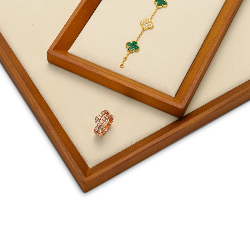 Oirlv Wooden Flat Jewelry Tray For Necklace Bracelet Earrings Watch Rectangle  Jewelry Organizer Holder Jewelry Tower