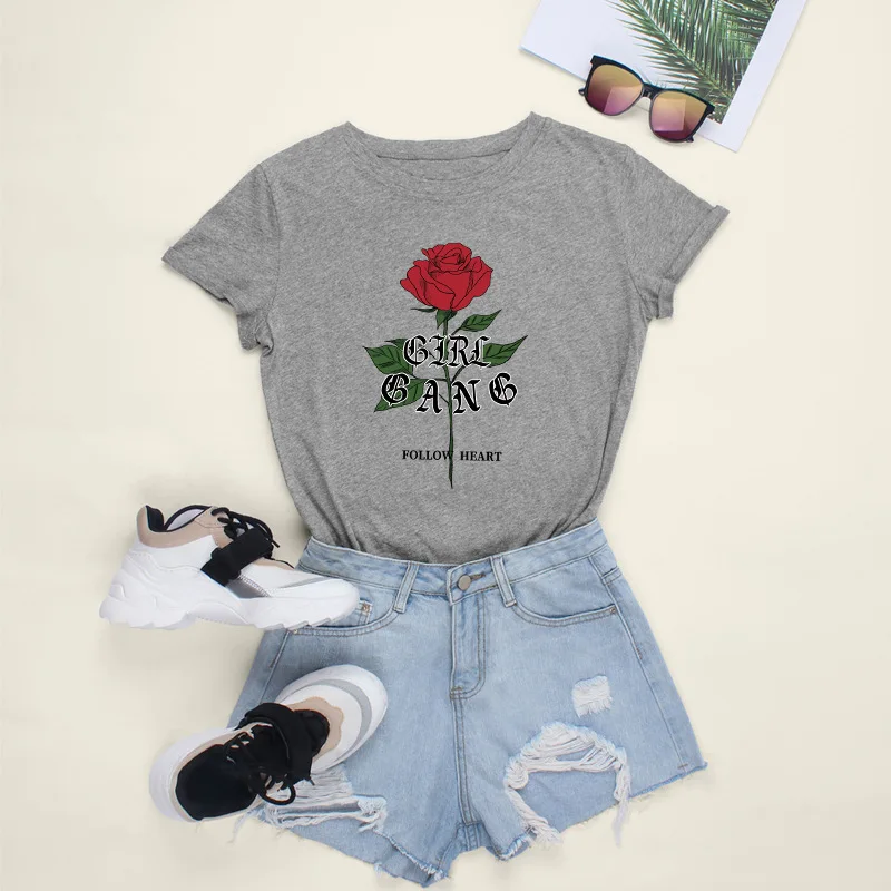 Женская футболка с буквенным и розовым принтом Харадзюку 20 новых летних