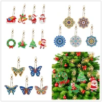 christmas tree ornaments backpack pendant children gift diamond embroidery new special shape diamond painting keychain set
