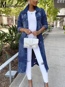 Куртка джинсовая женская, с длинным рукавом, Осень-зима, уличный сверхразмерный