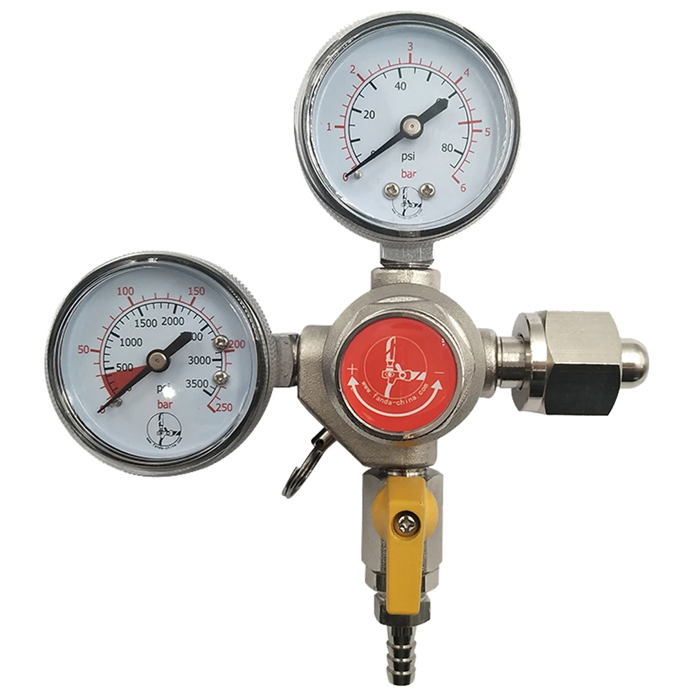 Редуктор давления CO2 для пива редуктор домашнего пивоварения Двойной манометр с