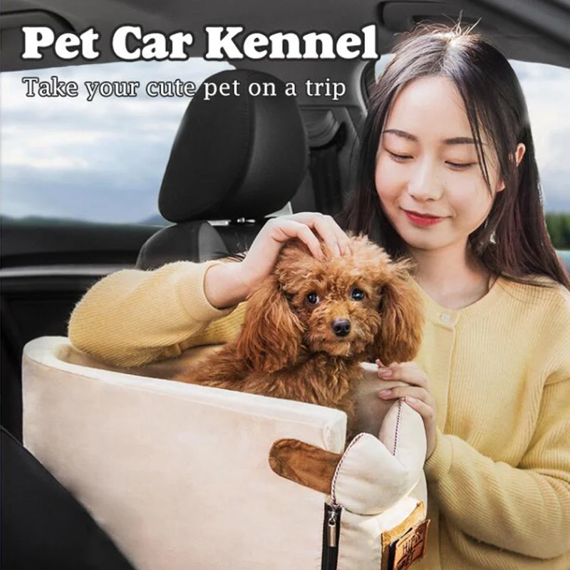 Portable Puppy Car Safety Seat Dog Booster Seat Center Console Anti Dirty Pet Carrier For Car Washable Pet Warm Kannel