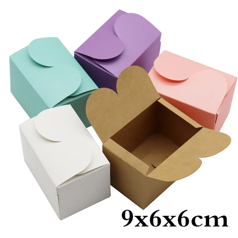 

9x6x6cm Kraft Paper Jewelry Box for Packaging Handmade Earring Jewlery Gift Cardboard Boxes Diy Jewelry Display Storage Packing