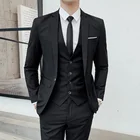 2020 мужской повседневный деловой костюм из трех предметов, роскошный официальный костюм лучшего мужчины для свадебного банкета (костюм + жилет + брюки)