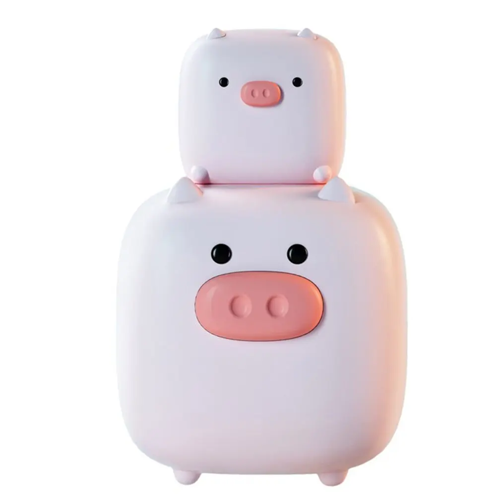 

Practical USB Cartoon Silicone Pig Touch Night Light Alarm Clock With Temperature Button Version Alarm Clock