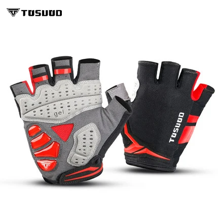 Велосипедные перчатки TOSUOD на полпальца противоударные дышащие горные