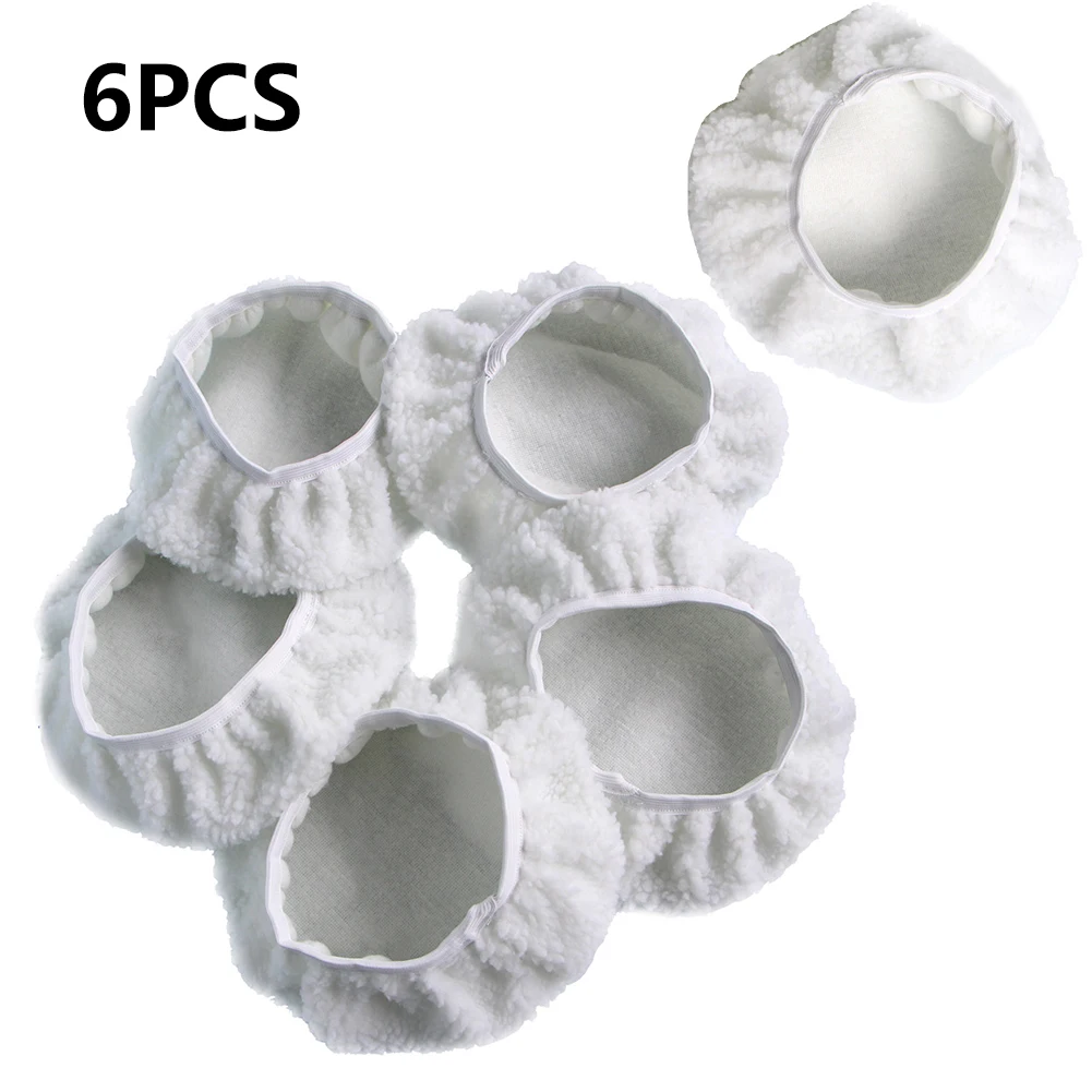 

6pcs Set Car Polisher Bonnets Polishing Pad Buffer 9-10 Inch Waxing Wash Wool Replacement Attachment