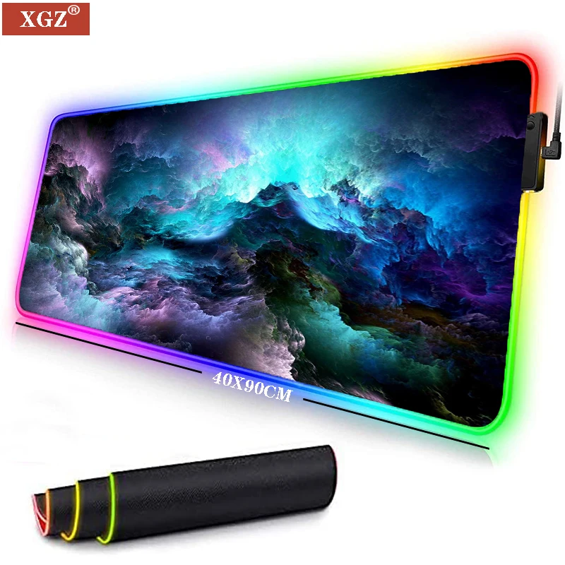 

Starry Sky RGB Game Computer Game Player Mouse Pad Large Game Rubber Non-slip Mouse Pad Big Muse Pad PC Laptop Keyboard Desk Pad