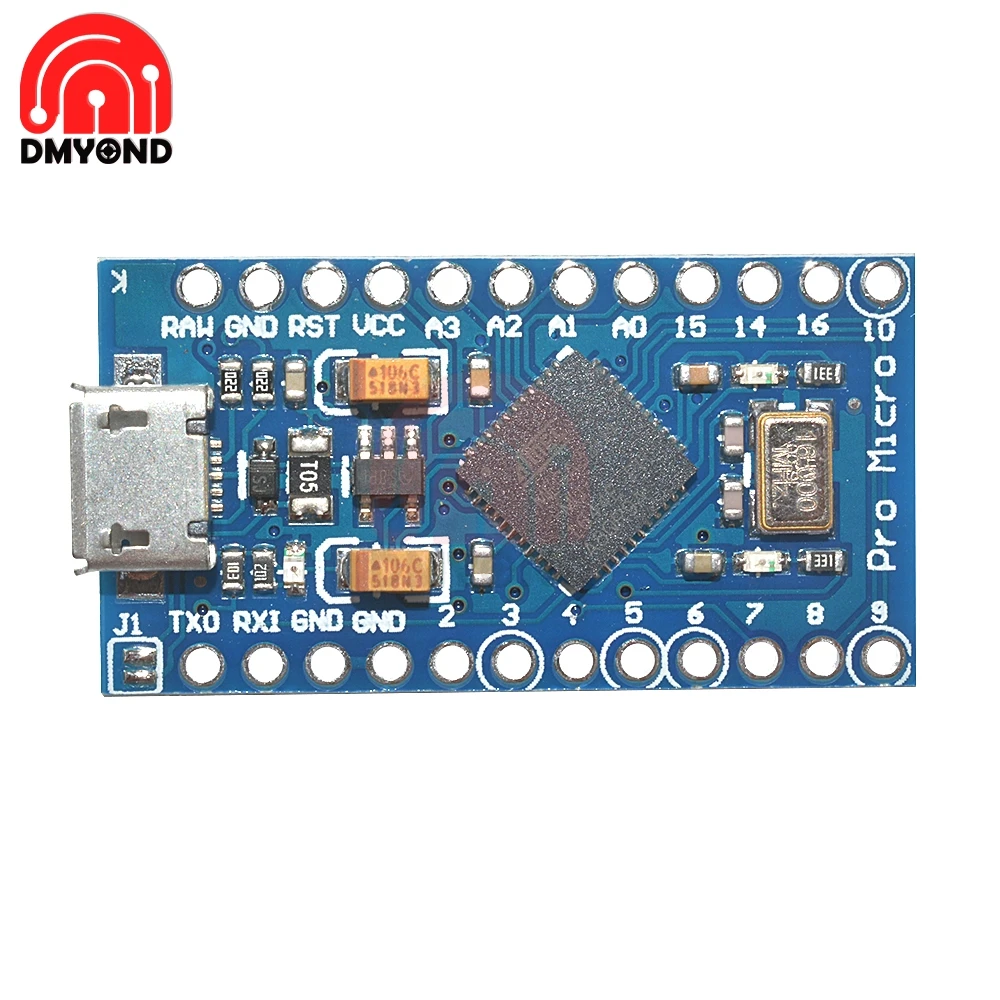 Макетная плата Pro Micro ATMEGA32U4 5 в 16 МГц материнская на замену ATmega328 с 2-рядным