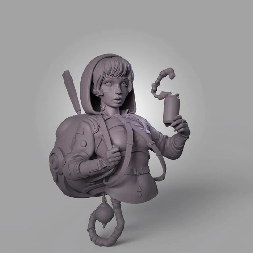 

Самостоятельно собранный Новый разобранный 1/10 современный женский офицер бюст из смолы фигурка Неокрашенная модель комплект