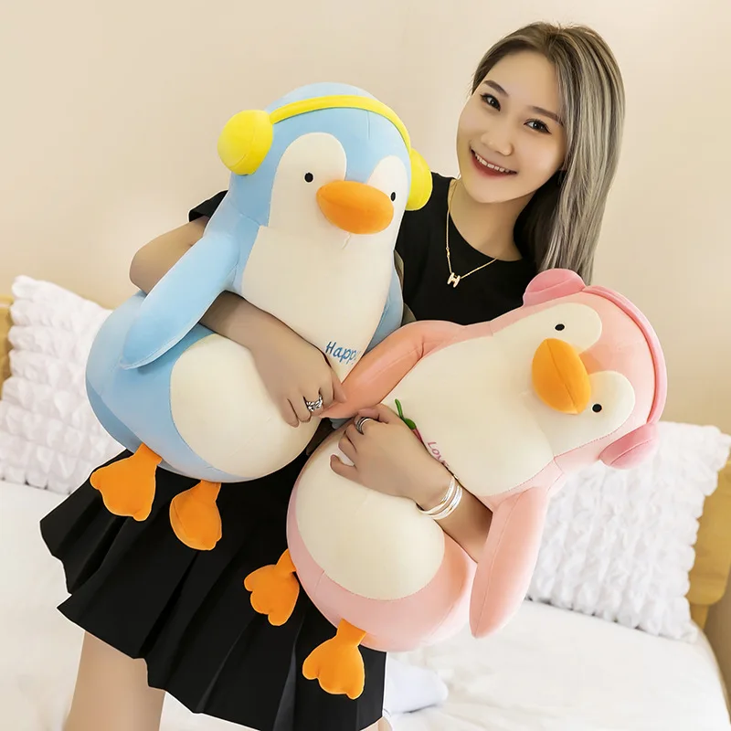 

35/45cm New Kawaii Earphone Penguin Plush Soft Stuffed Toy Animal Doll Gift Christmas Birthday for Friend Kids Baby Children
