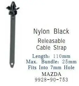 Автомобильные зажимы и крепежи ремешок для кабеля с отверстием 7 мм mazda |