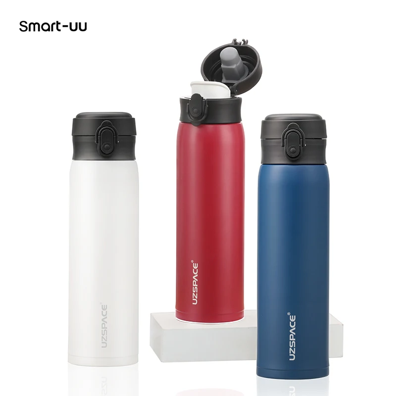 

UZSPACE Thermos Business Office Water Bottle Stainless steel Vacuum Flasks Portable Lovers Coffee Cup Outdoor Travel Thermal Mug