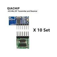 qiachip 10 set 433mhz wireless receiver transmitter remote control learning code 1527 decoder module 4 ch output learning button