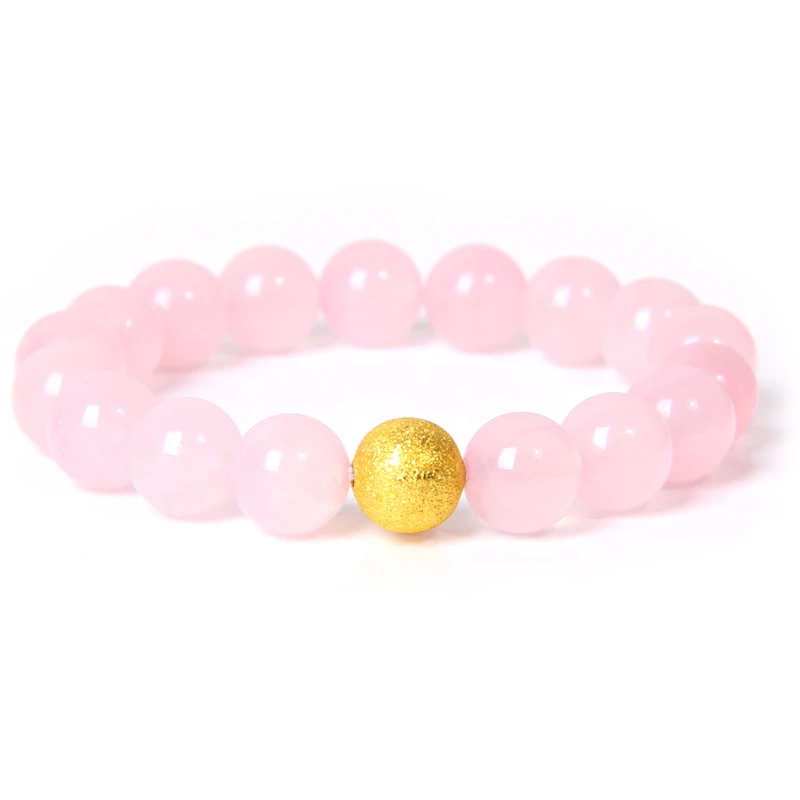 6 8 10mm Reiki Genuine Natural Rose Pink Powder Crystal Quartz Bracelet Handmade Charm Jewelry for Women Gift | Украшения и