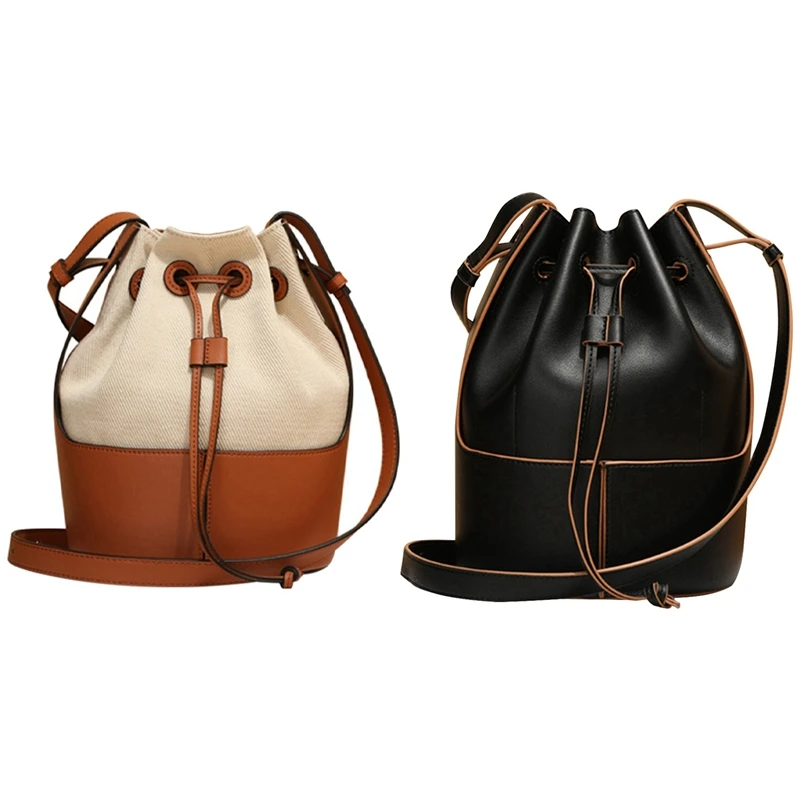 

Женская сумка-ведро из кожи, с защитой от кражи