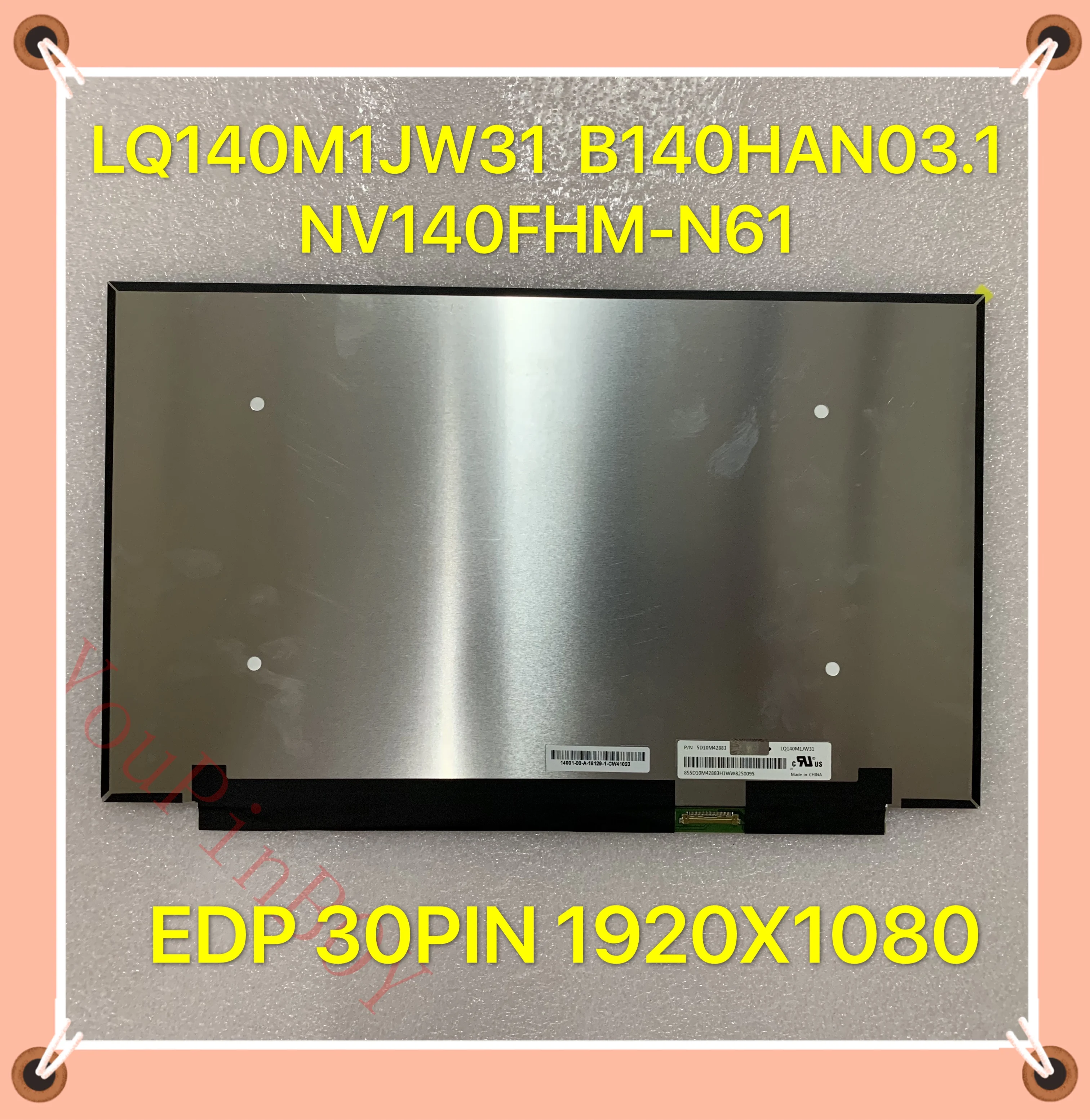 14-дюймовый ЖК-экран для thinkpad X1 Carbon 2017/18/19 T490 FHD 1920*1080 30-контактный LQ140M1JW31 B140HAN03.1