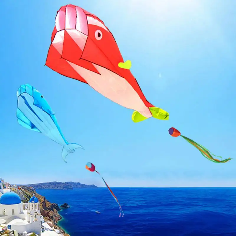 

200cm Cartoon 3D Software Kite Whale Shape Animal Pattern Single Line With String Line Flying Kites