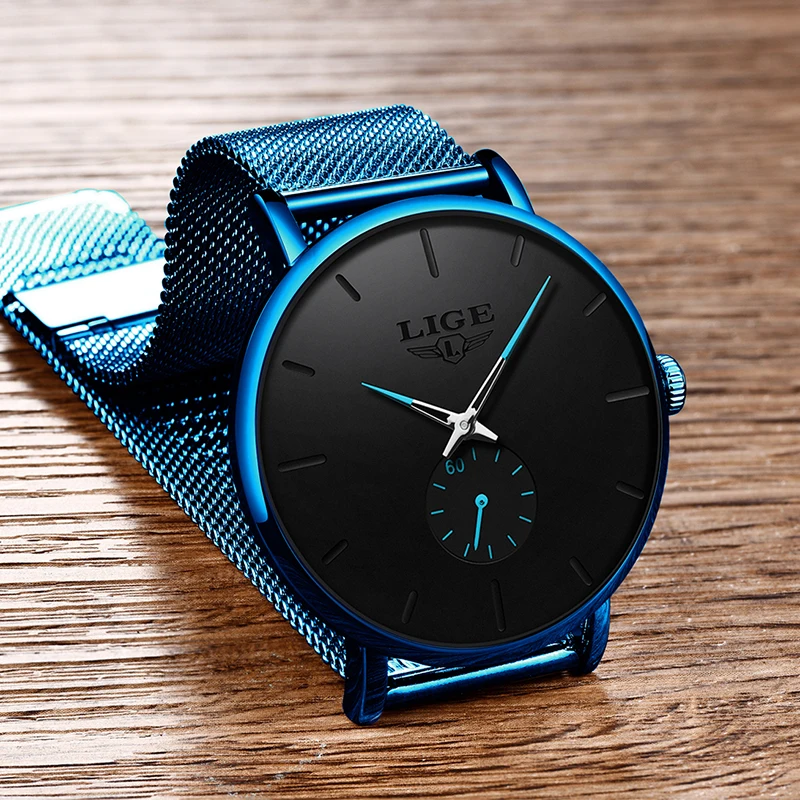 LIGE мужские часы новые лучший бренд класса люкс модные простые кварцевые