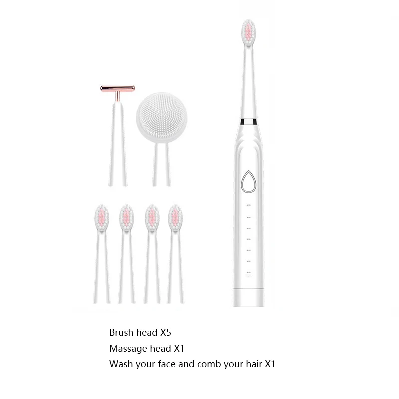 

Autocure 2020 Five-Speed Electric Toothbrush Cleansing Massage Three-In-One Electric Toothbrush Soft Hair Replacement Brush Head