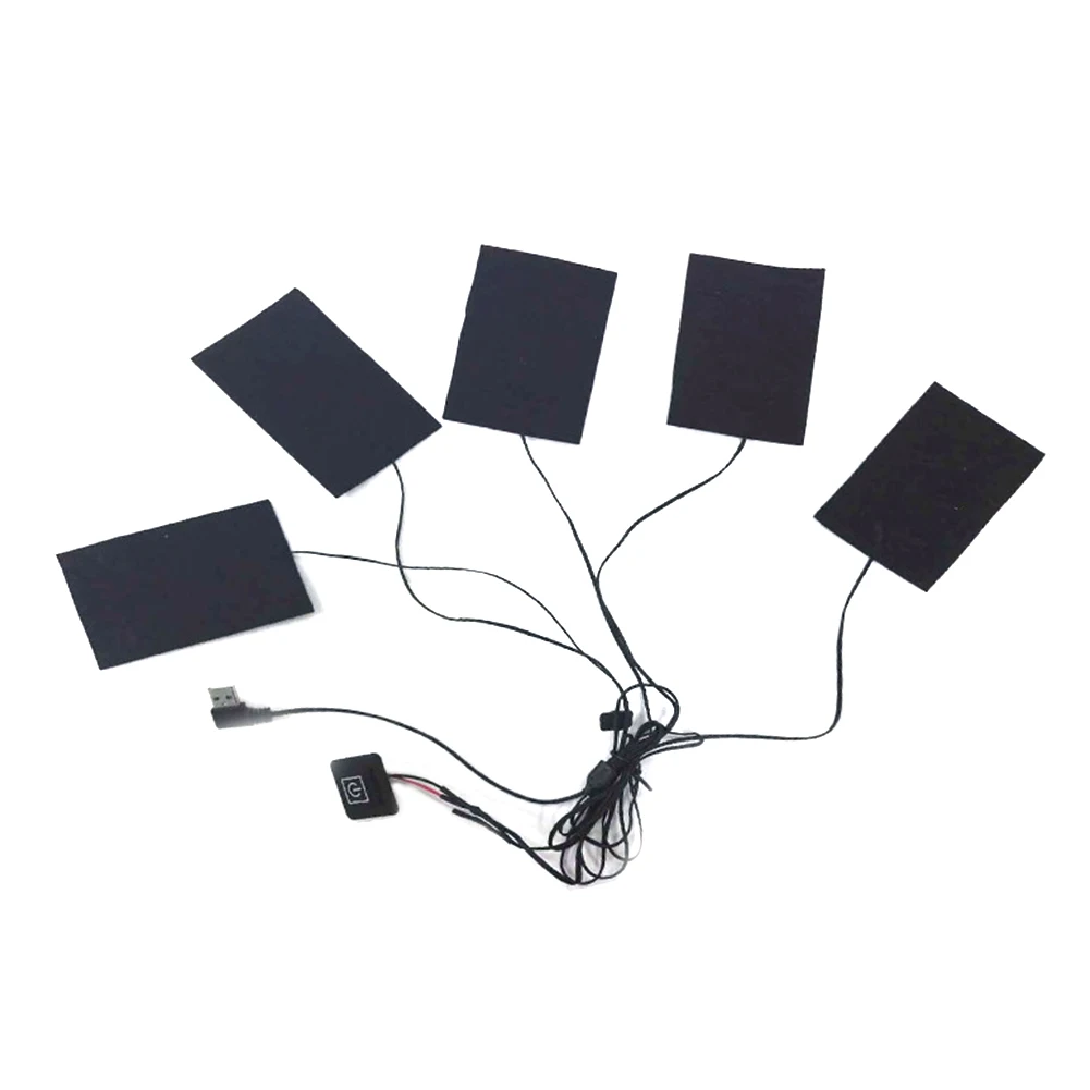 5Pcs 3 шт. USB Электрический Подогрев куртка грелку открытый themale теплый зимний нагревательный жилет колодки для DIY с подогревом одежды - Цвет: 5Pcs