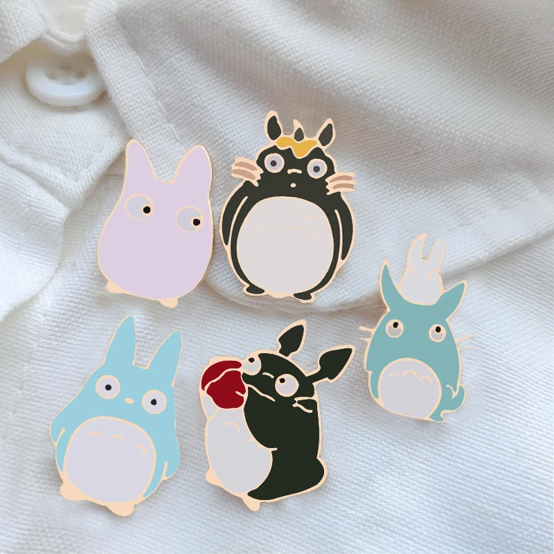 Женские украшения Kawaii Мультфильм эмаль булавки броши Тоторо искусственная