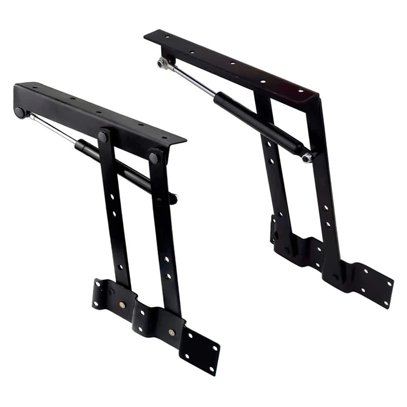 

2pcs Folding Hardware Up Top Coffee Table Lifting Frame Desk Fitting Hinge Spring Standing Rack Bracket (Gas Hydraulic)
