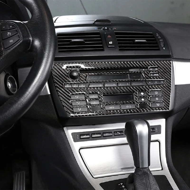 

AU04 -Car Carbon Fiber Interior Console Air Condition Multimedia Adjust Panel Cover Trim for-BMW X3 E83 2006-2010