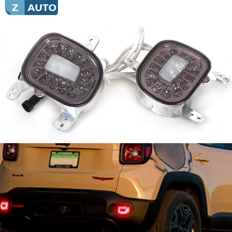 

Для Jeep Renegade 2015-2019 12 В 3 Вт 3D оптические красные светодиодные отражатели заднего бампера задние противотуманные задние фонари резервные фонари заднего хода