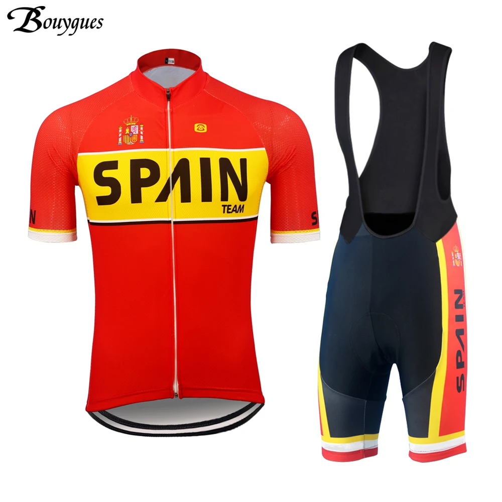 Профессиональная команда Испании Джерси с коротким рукавом для велоспорта