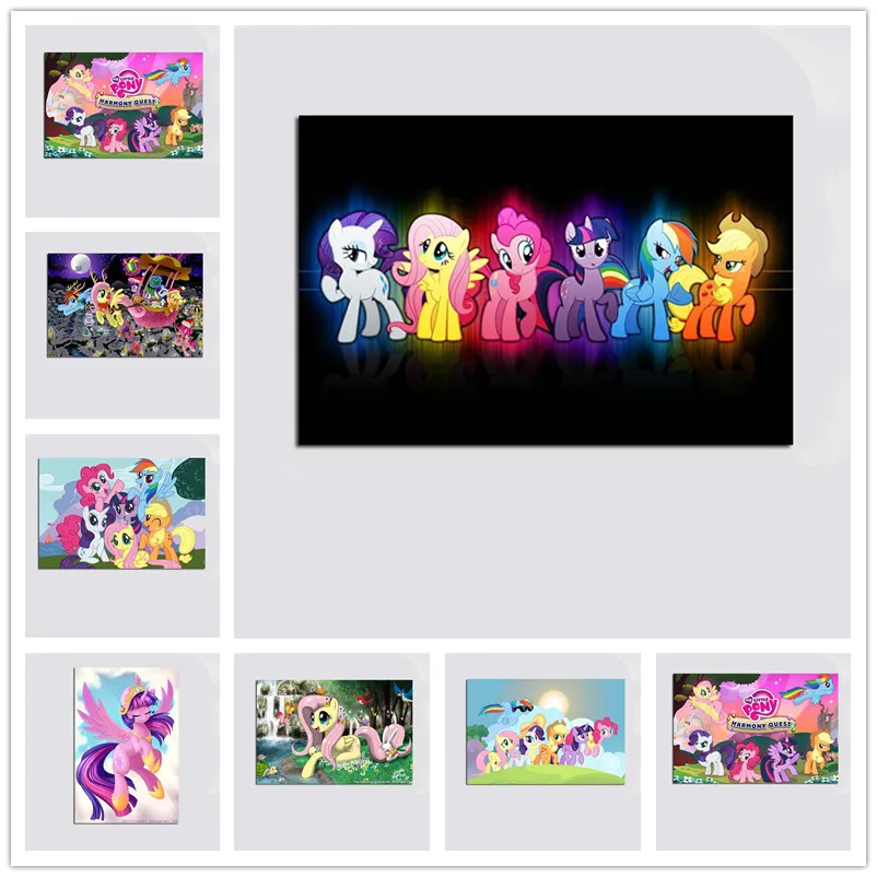 

Мой маленький пони, постер с радужной лошадью, Картина на холсте, настенный постер, наклейка для дома, спальни, детской комнаты