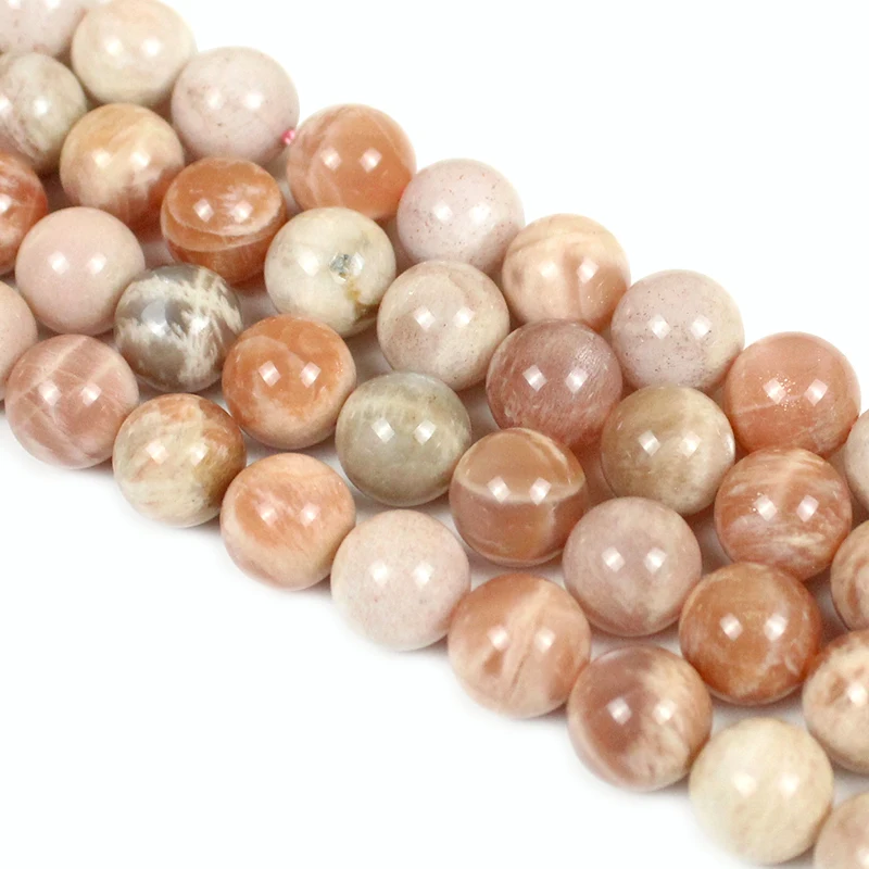 

Natural Orange Sunstone Beads Gem Round Moonstone 6 8 10 12mm Pick Size Beads DIY Accessory High Quality Wholesale Price