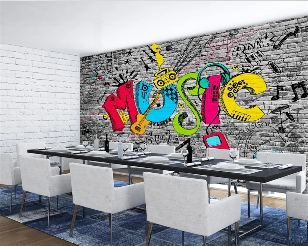 Custom 3d wallpaper mural KTV bar creative cultural background wall | Обустройство дома