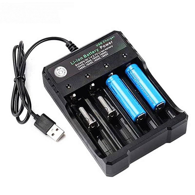 Зарядное устройство GTF 18650/26650/14500 li-ion 2/4 слотов USB зарядное для 18650/16340 зарядки 3 7 В